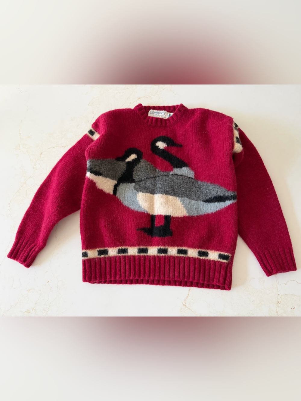Susan Bristol vintage 1988 Ducks motif wool sweater